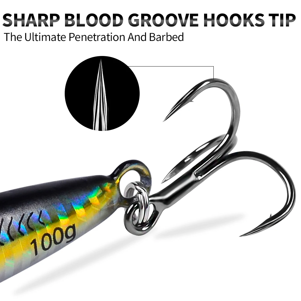Proberos 1pc Saltwater Jigs Speed Jigging Slow Jigging Pitching Lures, Vertical Jigging Artificial Lures Jigging Lure Fishing Ji view 6