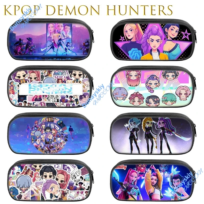

KPop Demon Hunters аниме персонаж пенал студенческий детский чехол для канцелярских принадлежностей сумка для хранения идеально подходит для школьных принадлежностей косплей