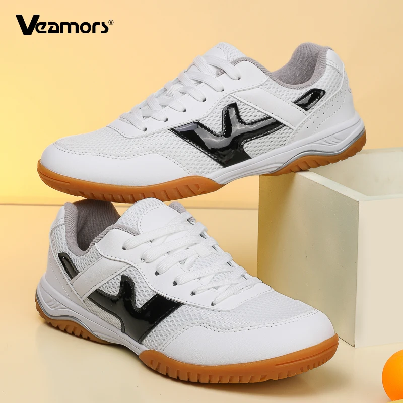 Non-slip Badminton Shoes for Men Women Breathable Wear-resistant Table Tennis Shoes Elastic Trainers Lace-up Running Sport Shoes - Image 3