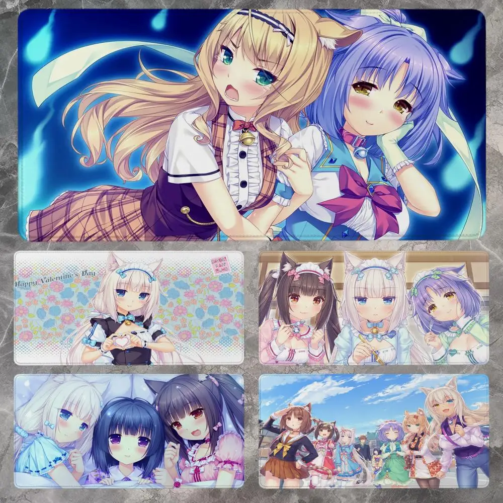 

Anime NekoPara Mouse Pad 90x40CM Non-slip Gaming Mousepad Gamer E-Sports Mouse Mat Game Mechanical Keyboard XXL Desk Mat