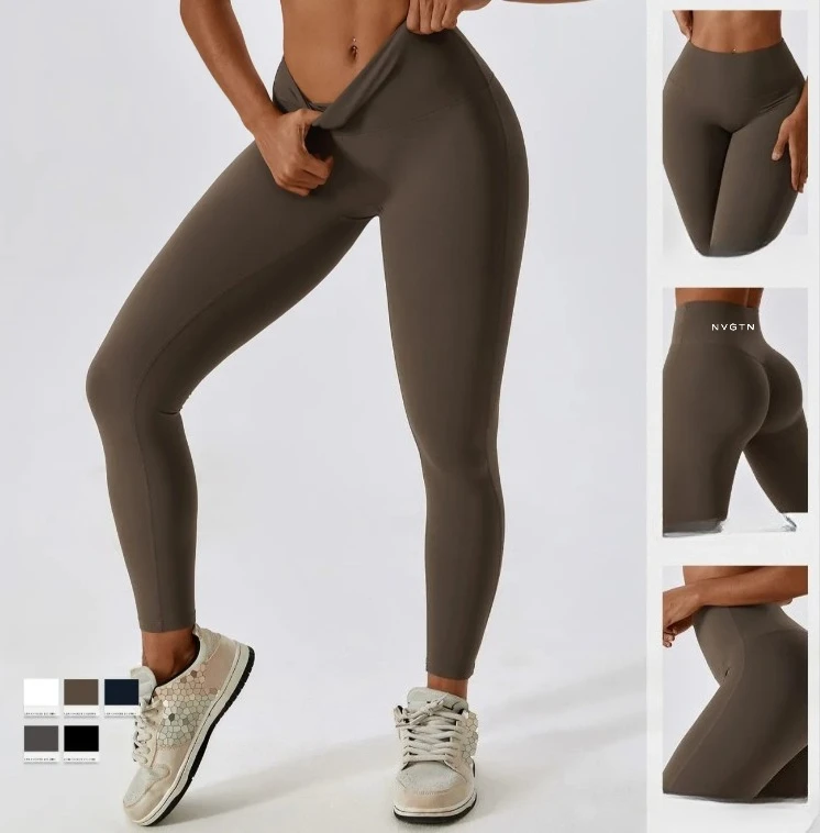 

Summer New NVGTN High-quality Yoga Trousers High Waist Hip Lifting and Thin Leggings Women's Running Sports Fitness Trousers