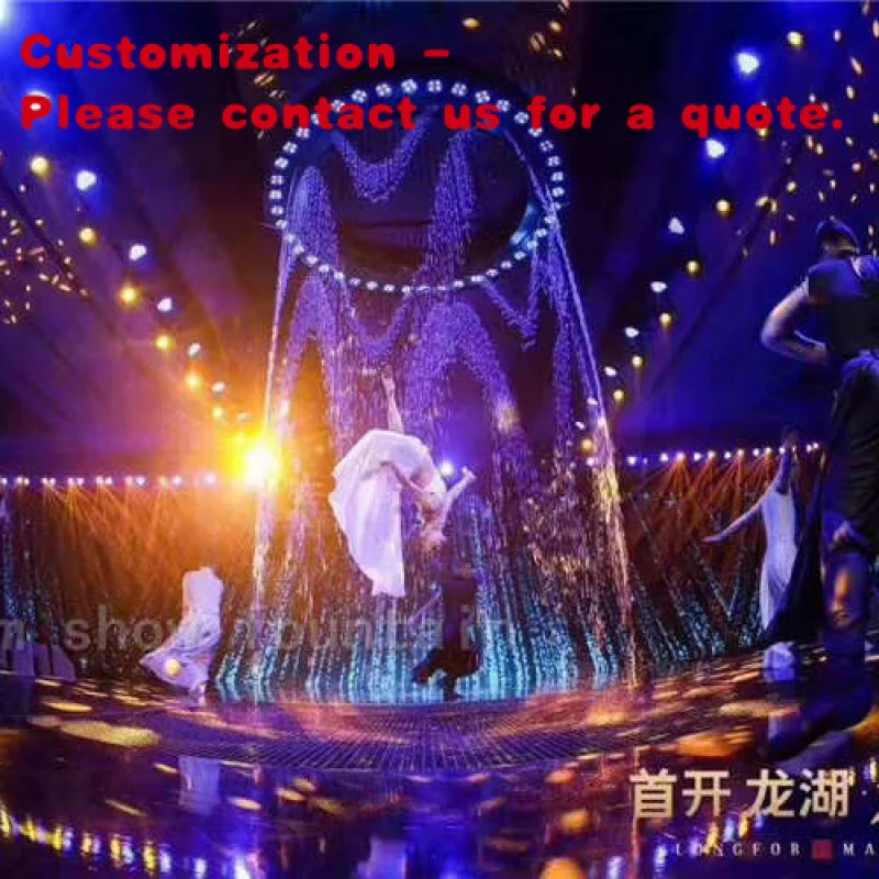 

custom.Feature Outdoor Decorative Waterfall Wall Ghaphic Digital String Rain Curtain Fountain Indoor