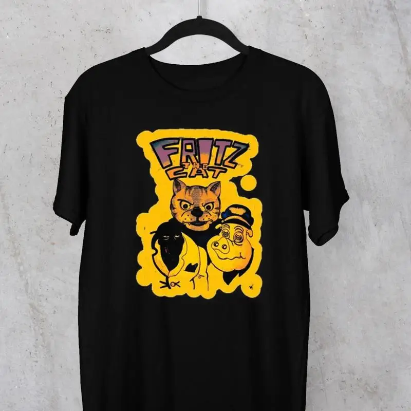 Vtg Fritz The Cat Cartoon Black T Shirt All Sizes S To 5Xl Xb285