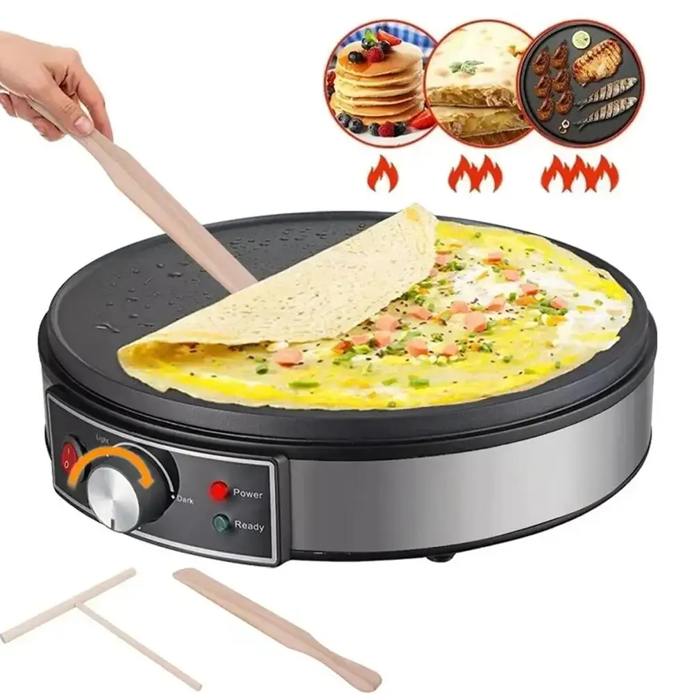 110V/220V Electric Crepe Maker Machine Pancake Machine With Non-stick Griddle Batter Spreader Crepes Maker Kitchen Cooking Tools