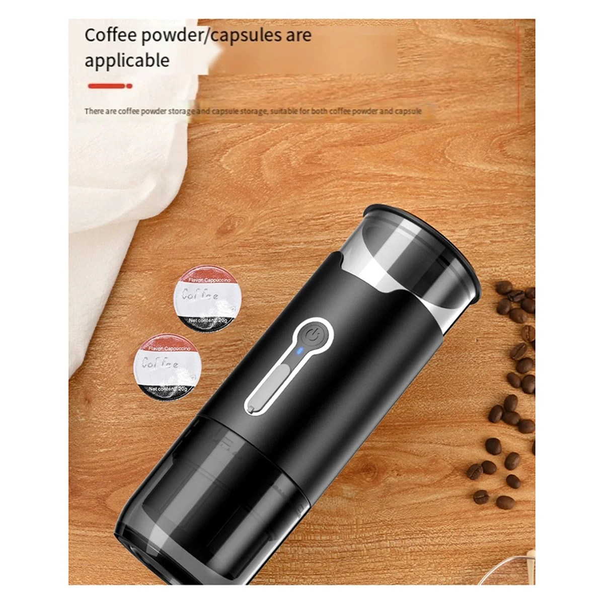 プレミアムポータブル電動ミニコーヒーマシン,旅行,キャンプ,ハイキングに最適