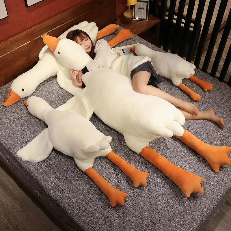 50-190CM Giant Plush Goose Toy Stuffed Soft Big Duck Pillow Comforting Animal Sleeping Cushion for Baby Infant Children Gift