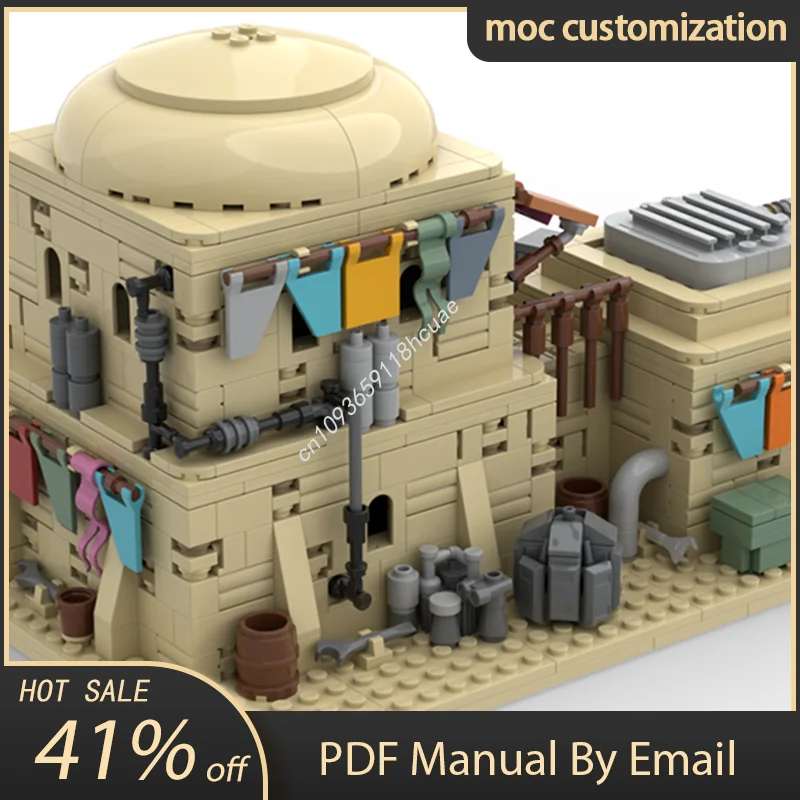 

1203 шт. MOC Tatooine модульное здание с внутренней моделью строительный блок Diy креативная сборка развивающие кирпичи игрушки подарок ребенку