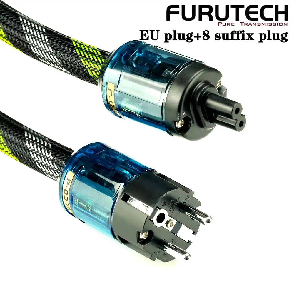 Furutech T1 OFC Oxygen‑Free Copper Power Cable EU Schuko Plug to IEC C7 Figure 8  HiFi AC Mains Cord for Amplifier CD Player