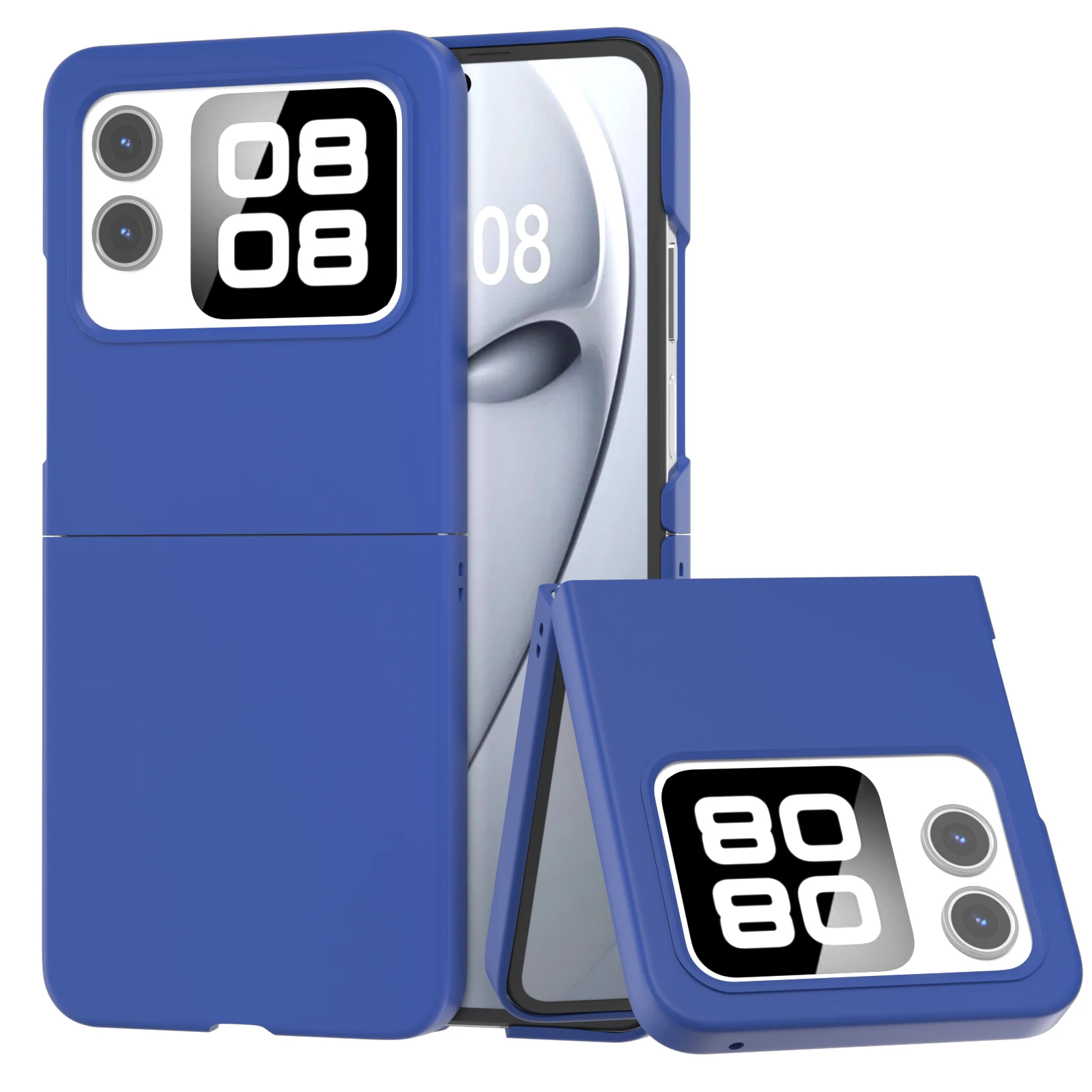 초박형 피부 촉감 하드 PC 실리콘 케이스, 화웨이 노바 플립용, 오염 방지 소프트 터치, 슈퍼 슬림 접이식 보호 커버