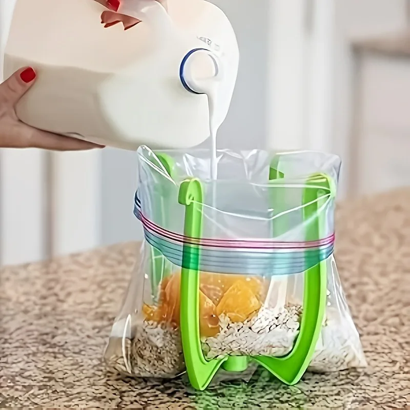 1PC Plastic bag holder foldable four corner fresh-keeping bag garbage bag holder hanger suitable for kitchens and storage rooms