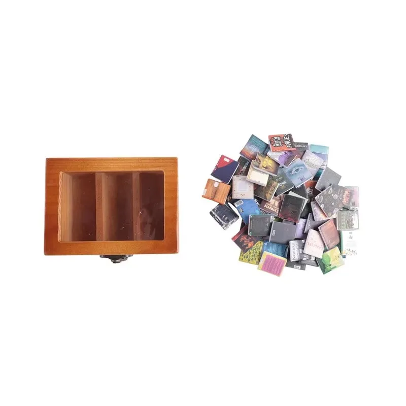Anxiety Bookshelf Mini Bookshelf Ornament Miniature Bookshelf Shake Away Your Anxiety Book Library With 60Pcs Mini Books