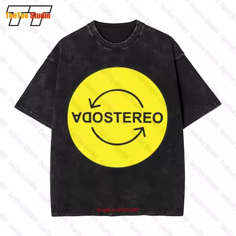 Soda Stereo Vintage Oversized T-Shirt Funny Birthday Cotton Vintage For 7C7Z