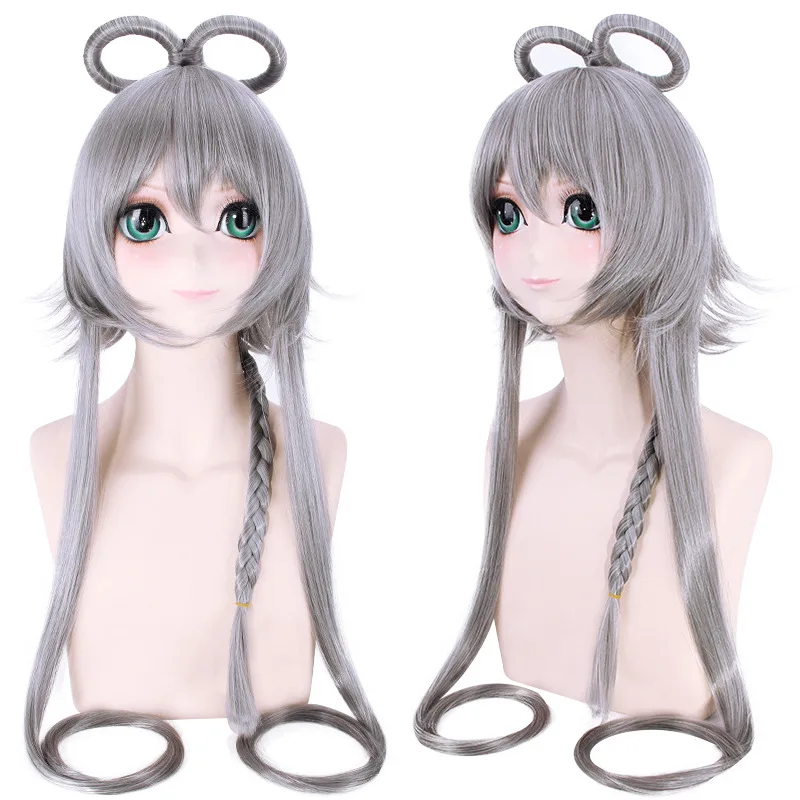 

Long Straight Synthetic Wig Cosplay Costume Hair for Women Anime Party Role Play Heat Resistant Fiber Pale Blue Fancy Dress