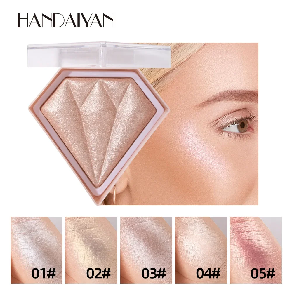 HANDAIYAN Highlighter Powder Brighten Skin Color Contour Powder Waterproof Durable Rouge Three-dimensional Glitter Face Powder