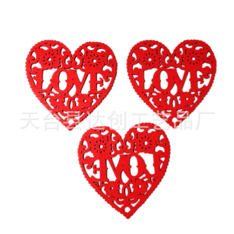 Natuurlijke LIEFDE gesneden perzik hart hanger houten houtsnippers, bruiloft benodigdheden kledingaccessoires liefde decoratieve hanger