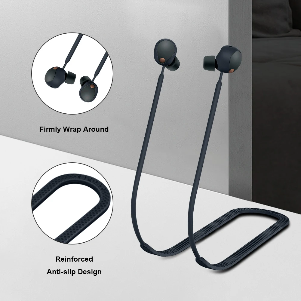 Correa antipérdida de silicona para auriculares, Cable de soporte para auriculares Sony WF-1000XM5, cuerda para el cuello