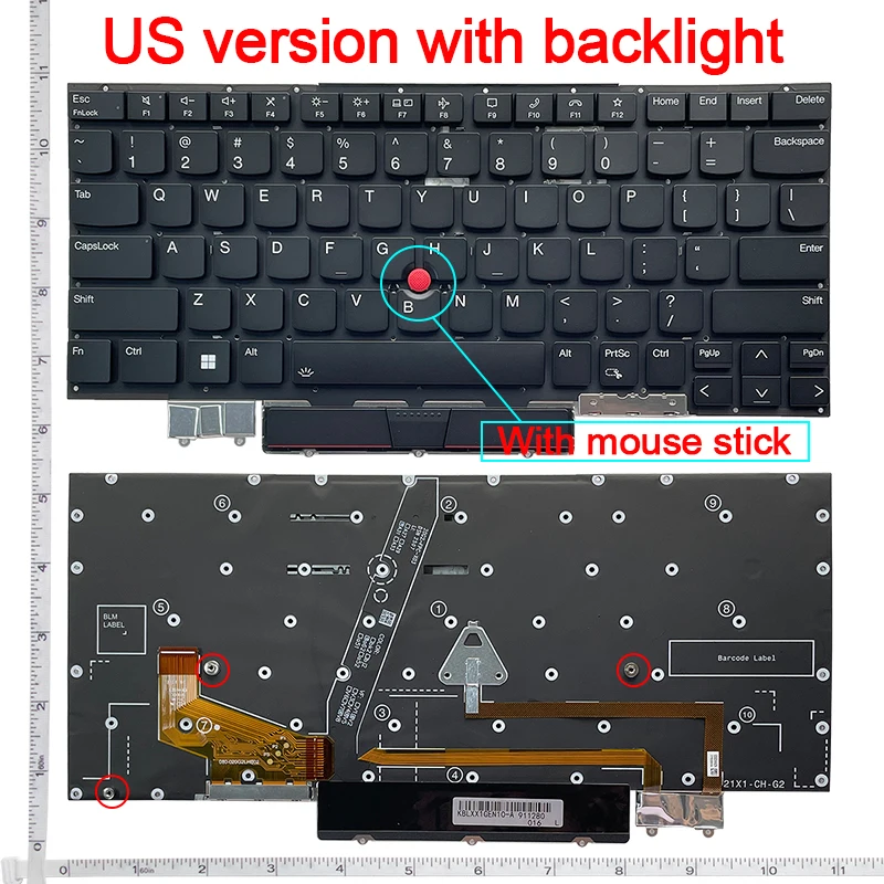 US Laptop keyboard For Thinkpad X1 Carbon 10TH GEN 10 2022/11TH GEN 11 2023/12TH GEN 12 2024/ X1 2-in-1 Gen9 9th Gen10 10th 