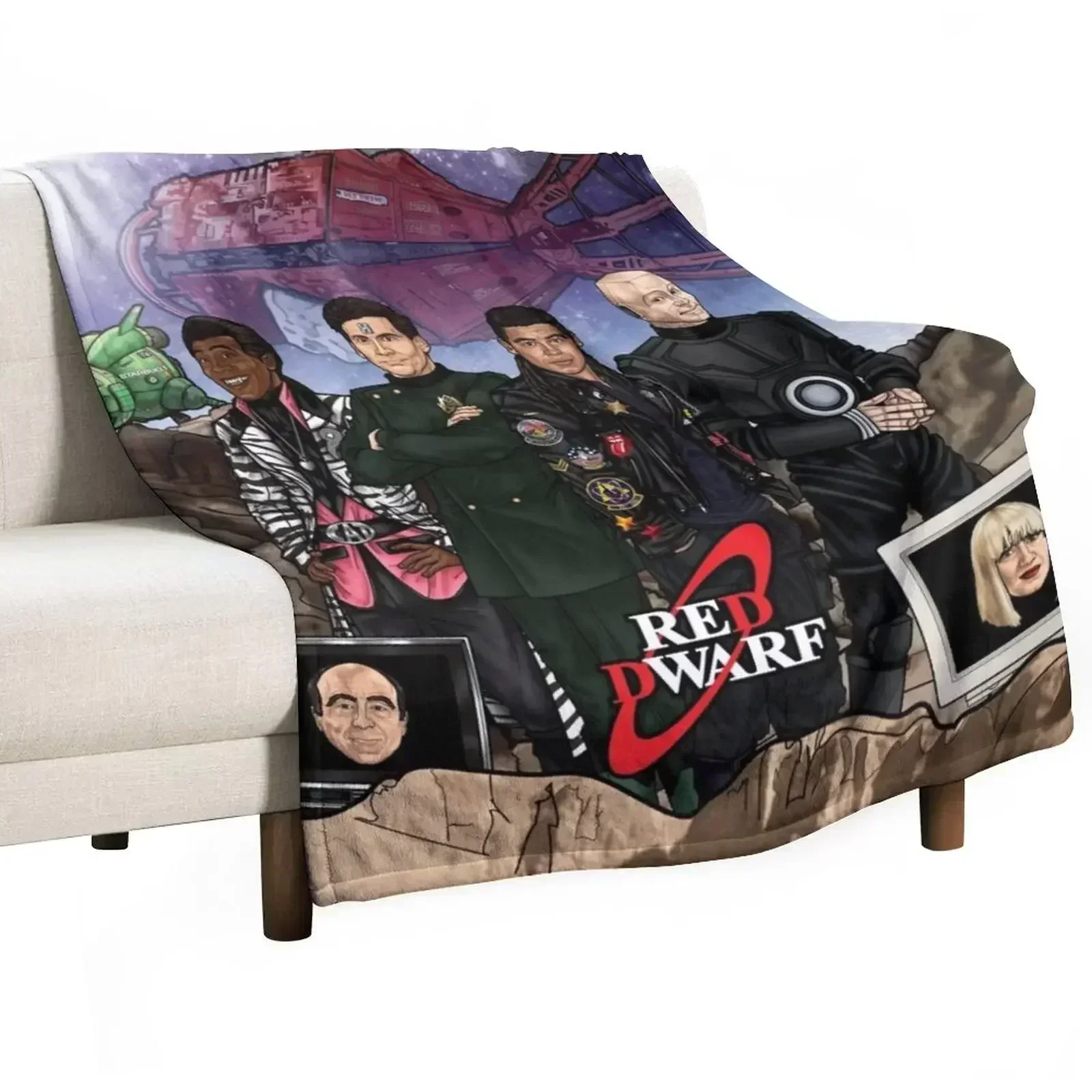 Red Dwarf Throw Blanket Bed covers Softest Thin Winter beds Polar Cute Blankets