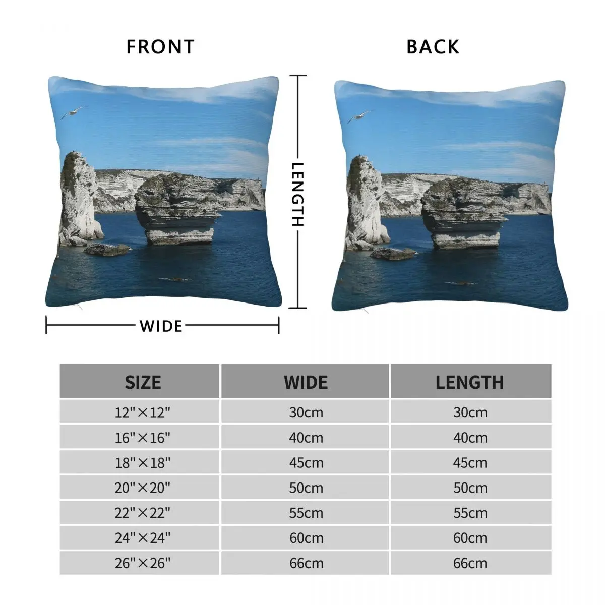 Corsican Cliffs Square Pillowcase Polyester Linen Velvet Creative Zip Decor Pillow Case Sofa Seater Cushion Cover