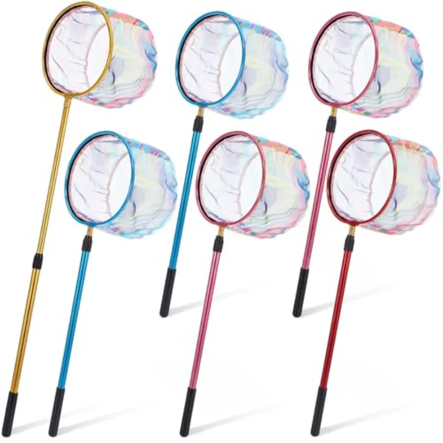 

6 Pack Telescopic Fishing Nets Retractable Lightweight Aluminum Alloy Landing Nets with Non-slip Handle for Catching and Releas