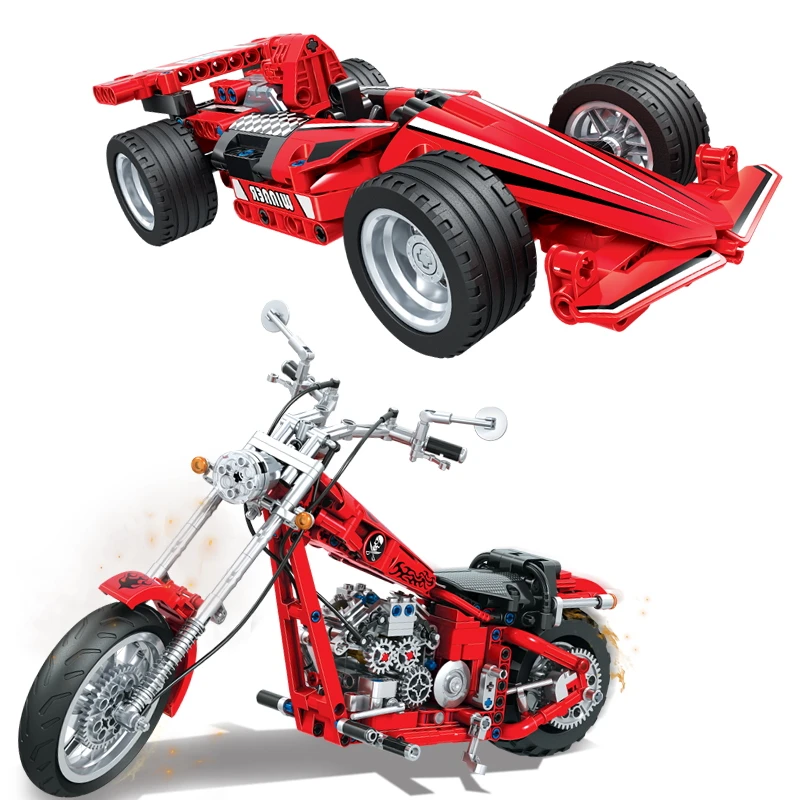 Wei Le-Motocicleta Mecânica Infantil Puzzle, Bloco de Construção, Montagem Tecnológica, Brinquedo Educativo, Carro Pequeno, Menino