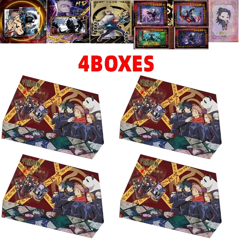 

Wholesale 4boxes Jujutsu Kaisen Collection Cards Anime Satoru Gojo Character Itadori Yuji Game Card Child Kids Toys Hobbies Gift