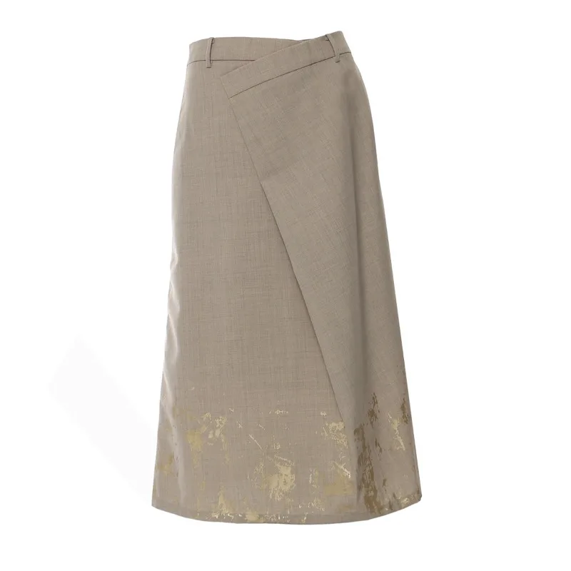 Freehand graffiti bronzing loose version suit + skirt two-piece suit, female