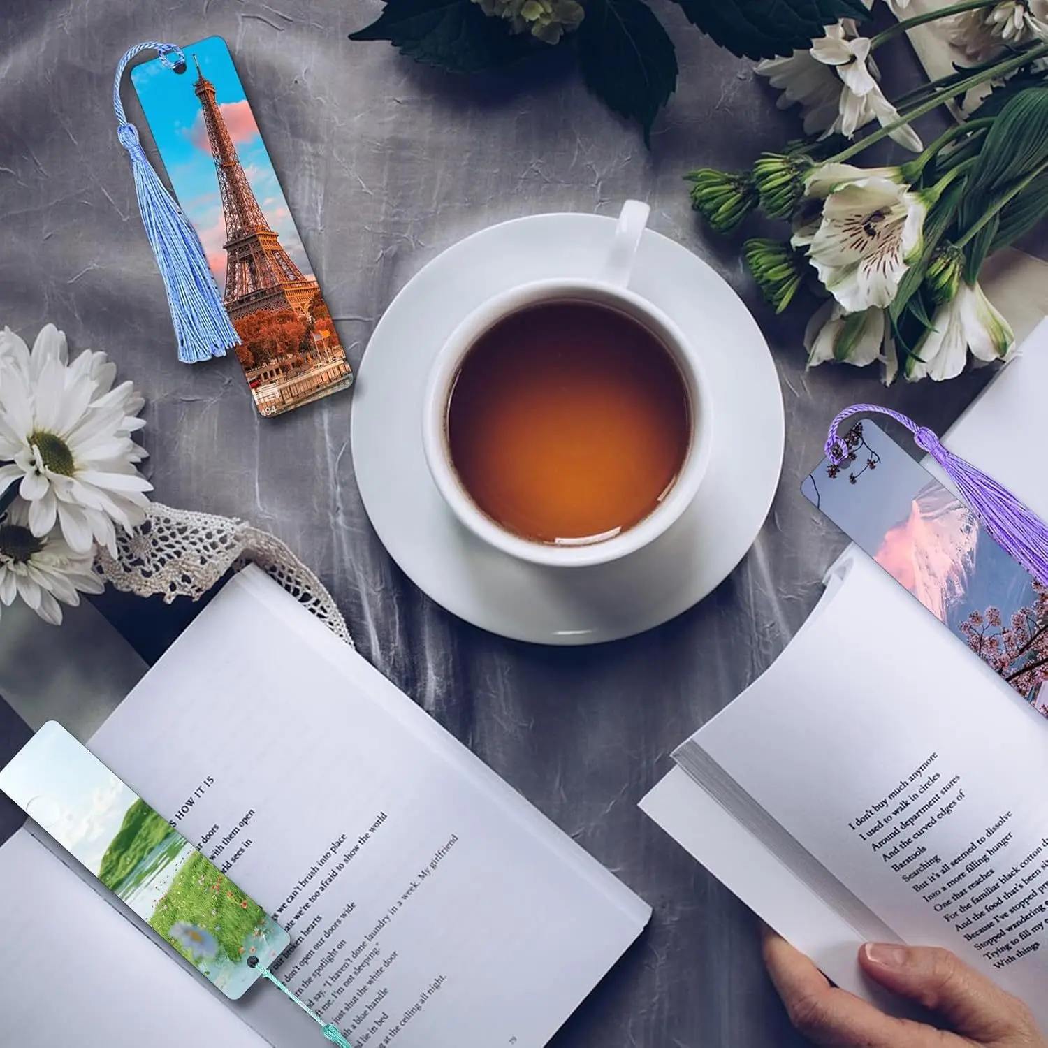 5 قطع من الإشارات المرجعية الفارغة على الوجهين، إشارات مرجعية بلاستيكية رفيعة للغاية يمكنك صنعها بنفسك مع فتحة وشرابات للحرف اليدوية والهدايا