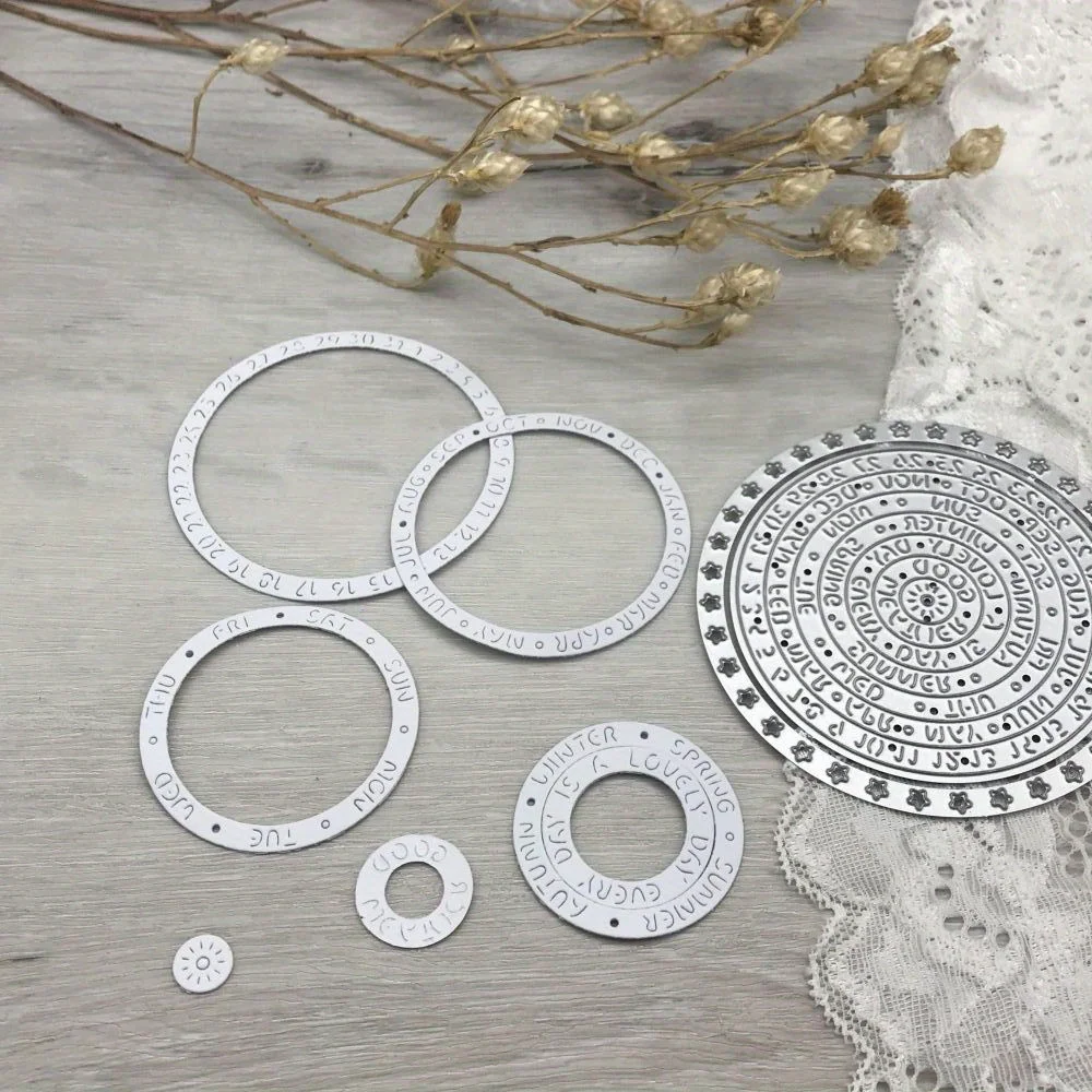 1pcs metal cutting dies cut die mold Time letters star circle ring decoration Scrapbook paper craft blade punch stencils dies