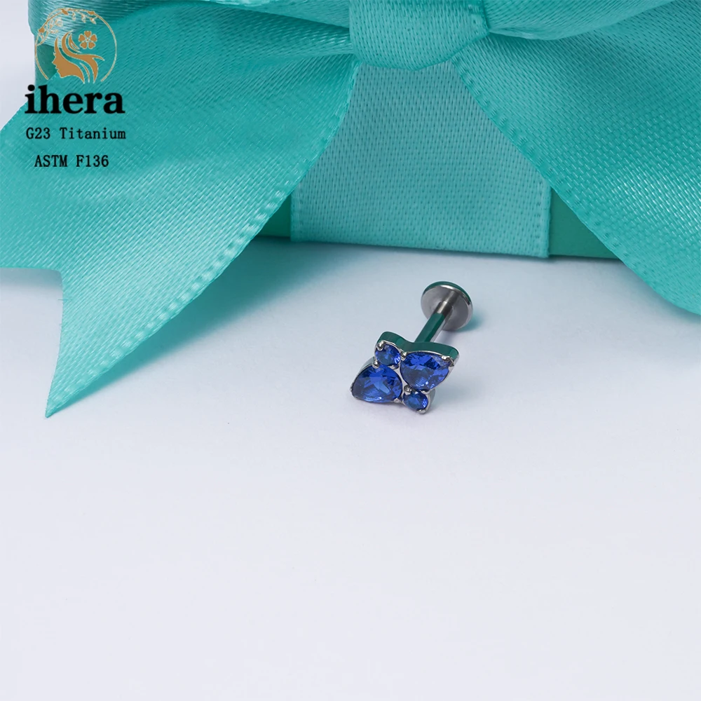 G23 Titanium Crystal Zircon Piercing Stud Earrings for Women Ear Cartilage Tragus Helix Piercing Trendy Jewelry ASTM F136 16G