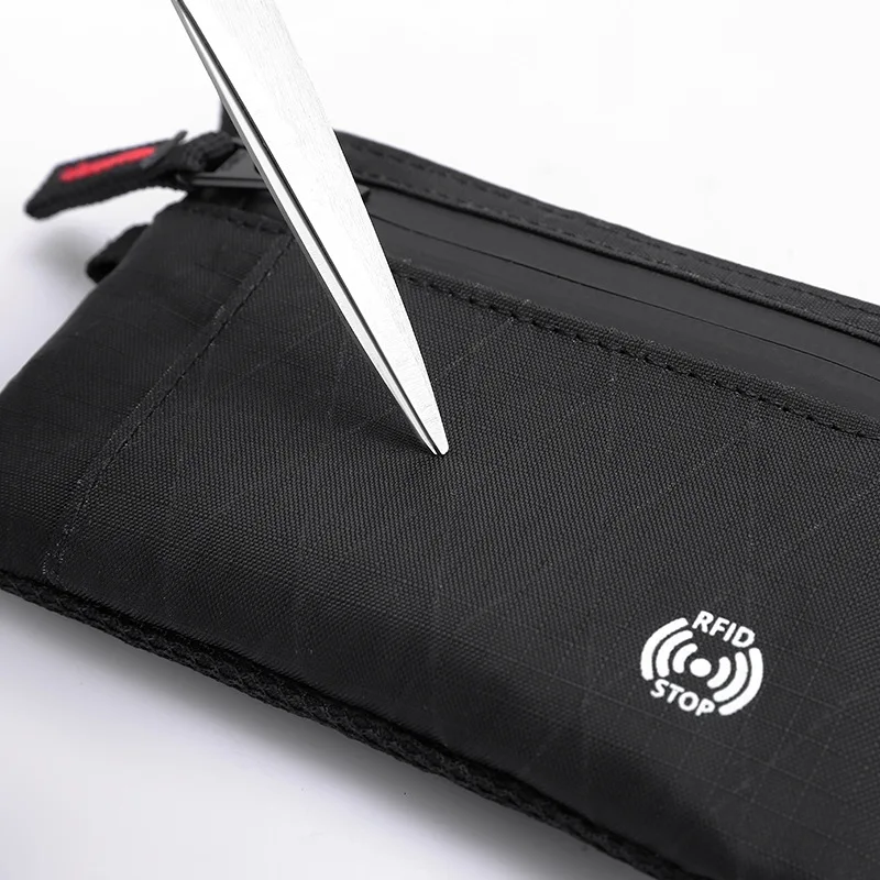 Rfid Credit Card Holder Men Wallets Luxury Nylon Slim Wallet Zipper Key Card Case Male Tactical Purse Coin Purse With Carabiner