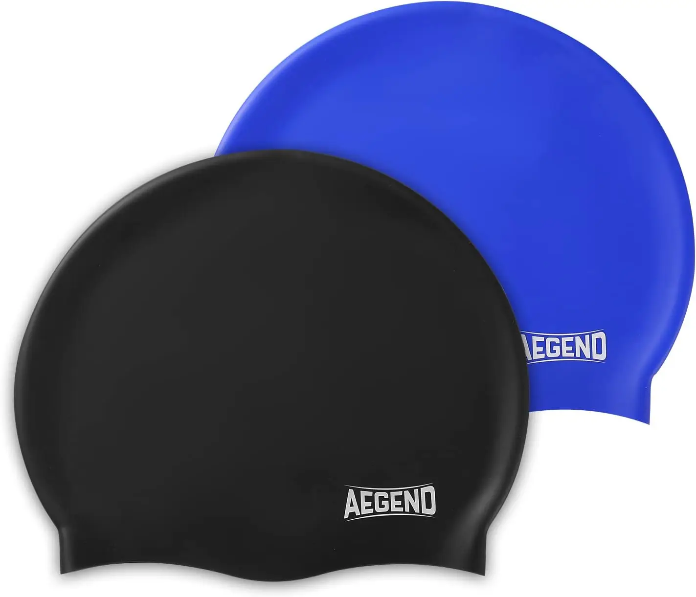 

2 Pack Kids Swim Cap for Girls Boys Age 3-15, Waterproof Durable Silicone Swimming Cap for Long or