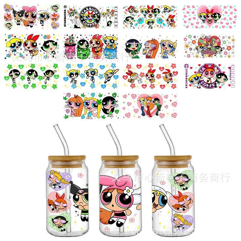 

UV DTF transfer crystal transparent sticker 16oz glass waterproof and scratch-resistant wholesale cross-border
