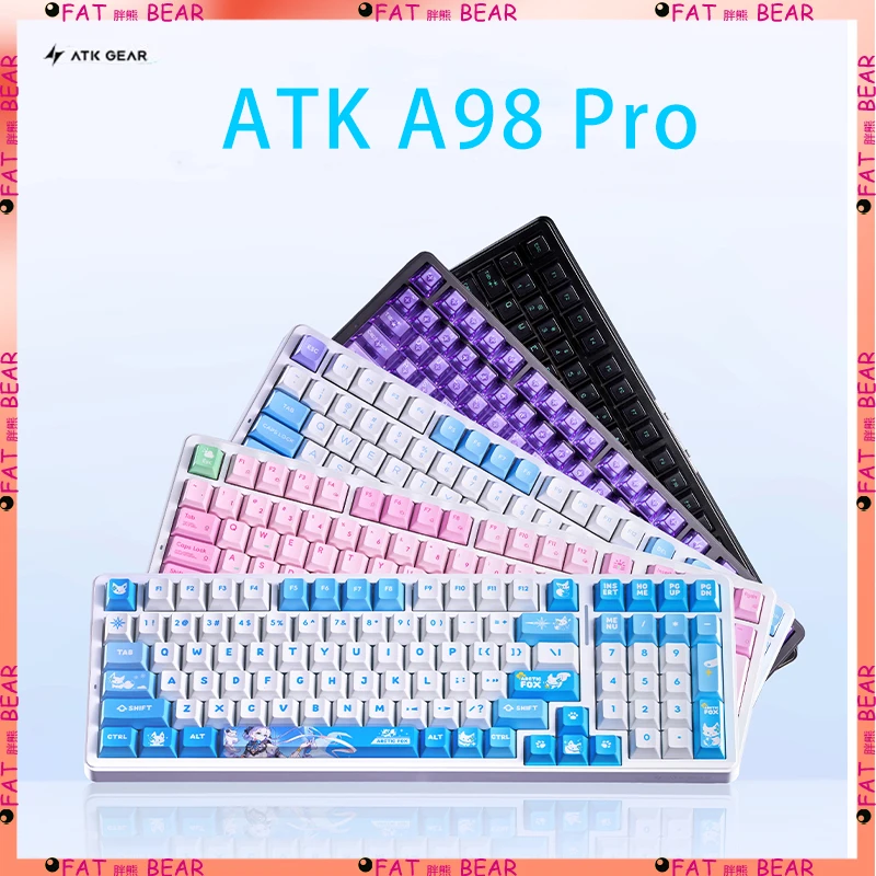 

ATK A98 Pro Механическая клавиатура Беспроводная Bluetooth ПК Игры 12000 мАч Игровая специальная компьютерная офисная клавиатура с низкой задержкой