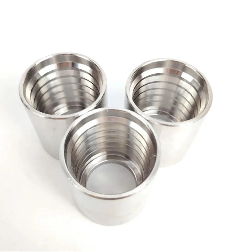 Hydraulic Hose Oil Pipe Sheathing 304 Stainless Steel Crimp Sleeve Shell Rubber Hose Fitting  Socket Teflon Shell