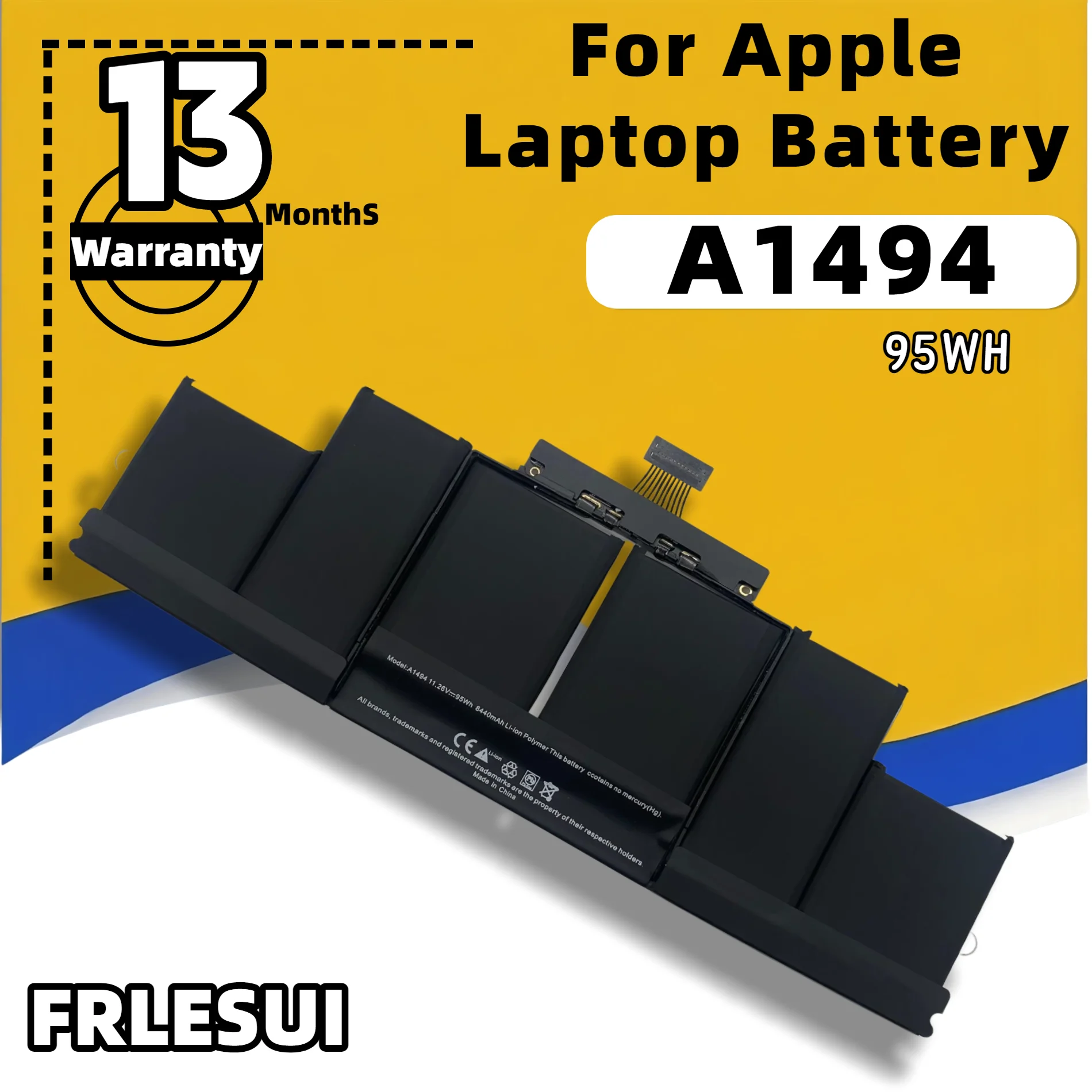 FRLESUI A1494 Replacement Notebook Laptop Battery 95Wh For MacBook Pro 15 Inch Retina Late2013 Mid2014 A1398 Li‑Polymer