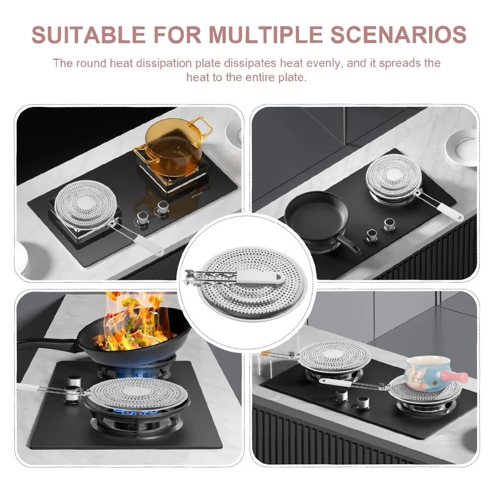 21cm Metaltex Heat Diffuser Gas Hob Flame Spreader Pan Induction Plate Thermal Board Adapter Converter