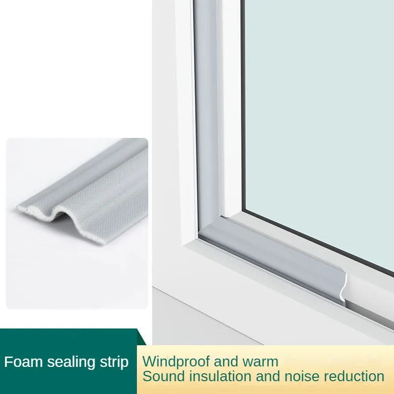 Sliding Window Seal Strip White Black Acoustic Insect Windproof Dust Stopper Stripping Door Gap Filler Tape Wearable Sealer