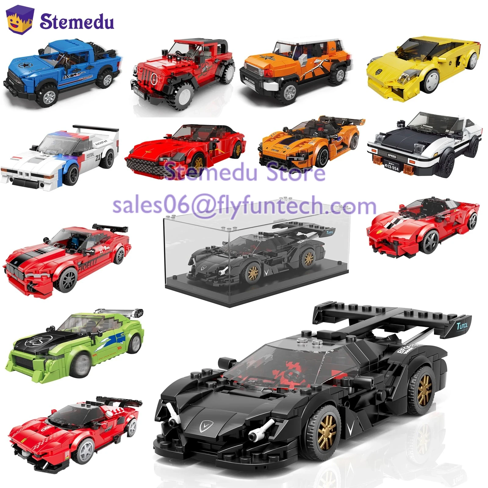 

MOULD KING MOC Roadster Sport Car Model Car 27057-27076 DIY Building Blocks Bricks Assembly with Display Box Gift for Kids