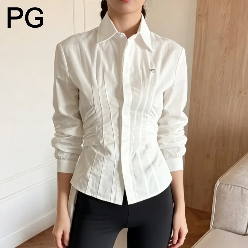 Ruched Dress Mini - Женское платье-рубашка 2-в-1 с драпировкой на