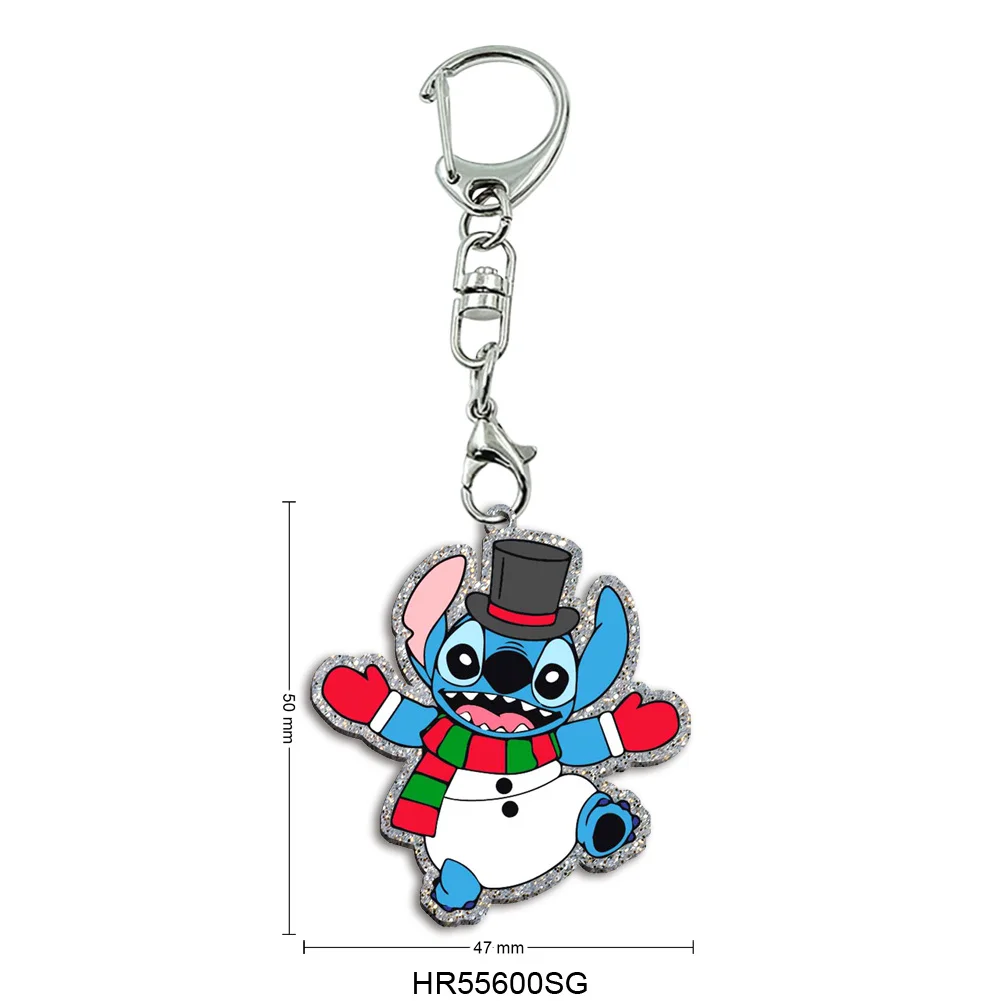 عيد الميلاد غرزة اللون بريق سلسلة مفاتيح مصنوعة من الأكريليك للحزب شارة عطلة مجوهرات حقيبة الديكور