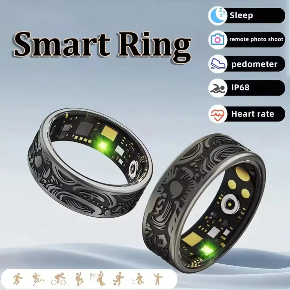 

Smart Ring Heart Rate Blood Pressure Blood Oxygen Sleep Monitoring Step Counting Activity Tracking Shared Waterproof Ring