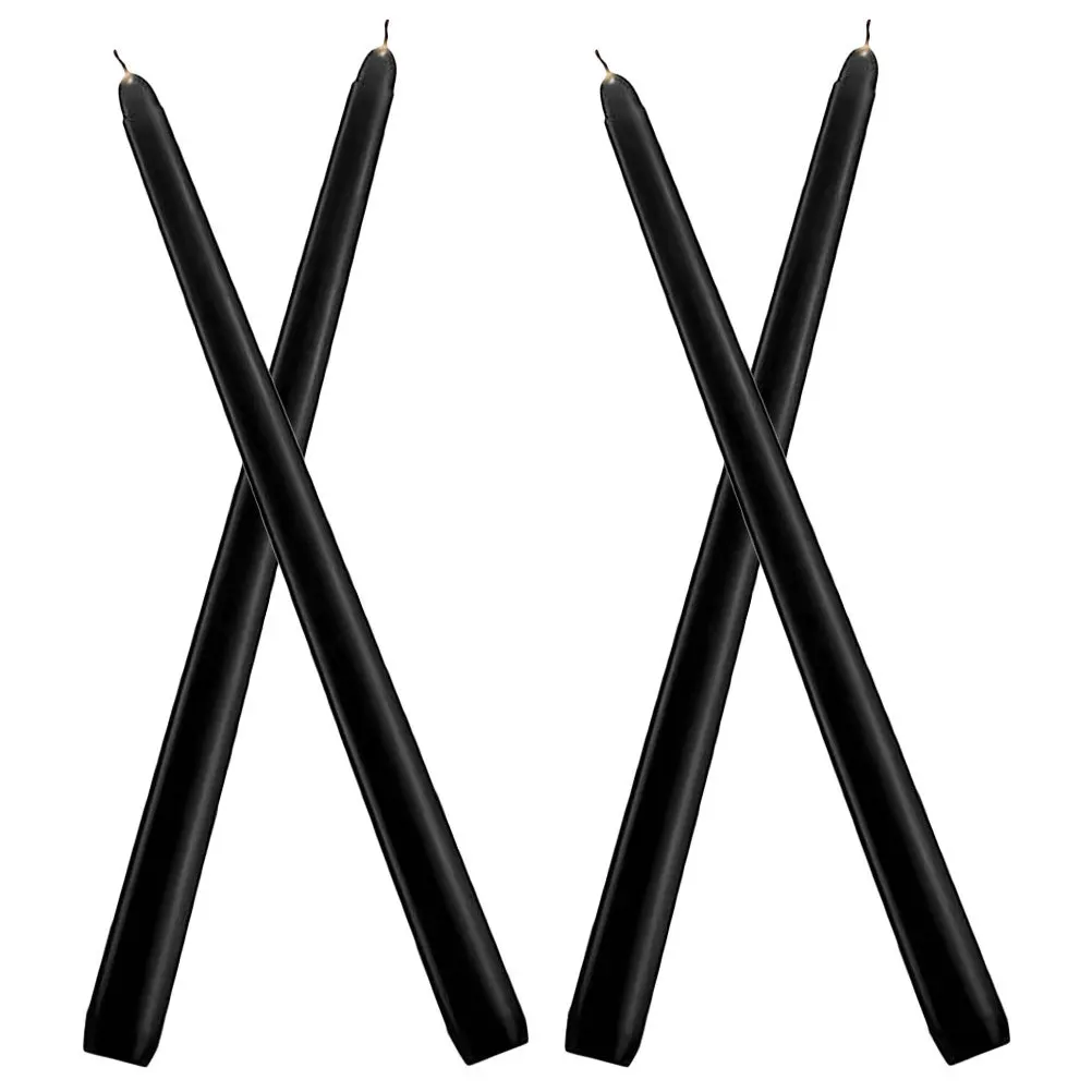 مجموعة شموع مستدقة سوداء مكونة من 4 قطع، شموع مستدقة أنيقة للعشاء لمطعم البار وديكورات الحدث وديكور المنزل #4