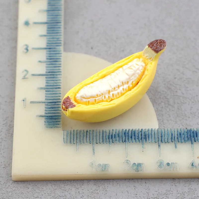 New Simulated Banana Resin Cabochon Crafts for DIY Jewelry Making 10pcs Fake Durian Wholesale 3D Fruit Decoration Accessory