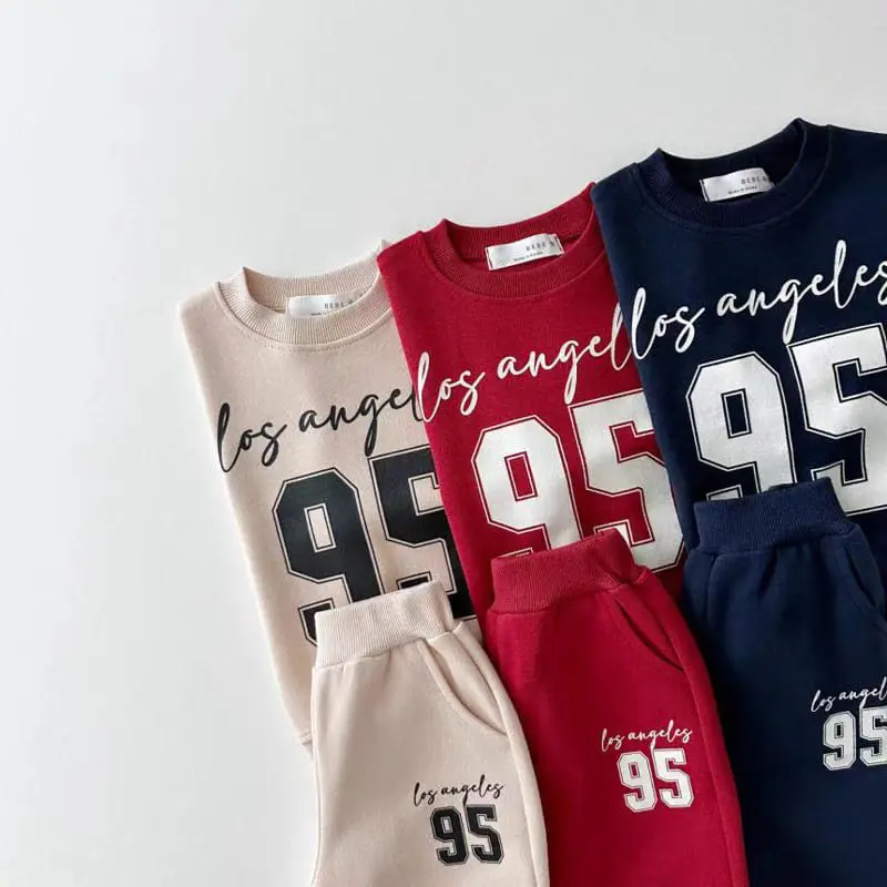 

2025 Autumn New Children Long Sleeve Clothes Set Boys Girls Digit Print Sweatshirt + Pants 2pcs Suit Kids Casual Sports Outfits