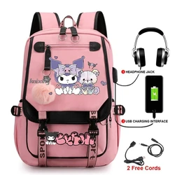 Hot Lovely Kuromi Melody Backpack Teenage Girl Boy Back To School Backpack Child Bookbag Women Mochila Leisure Canvas Rucksack