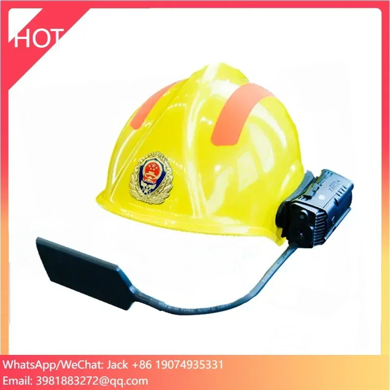 Kamera helm pemadam kebakaran 4G tahan api, kamera pencitraan termal IR, Peringatan SOS, Deteksi Gas dengan perangkat lunak komando VMS