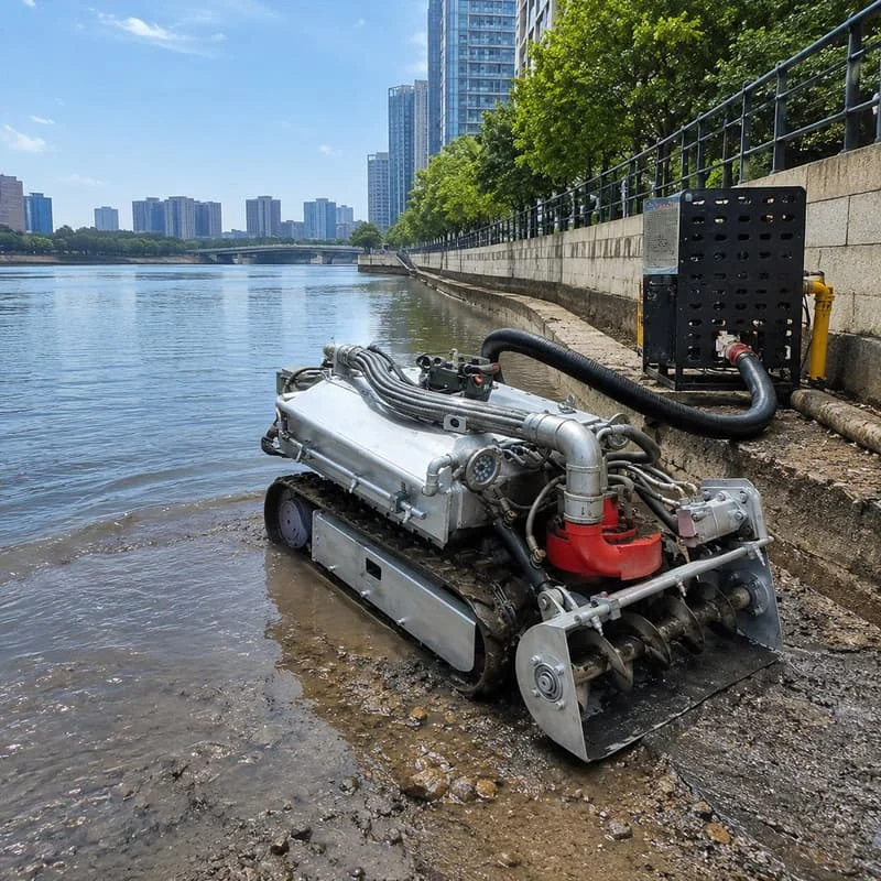 Desilting Robot Hydraulic Crawler Cleaning Equipment Remote Operated Customized Machine for Sewage Tank Maintenance