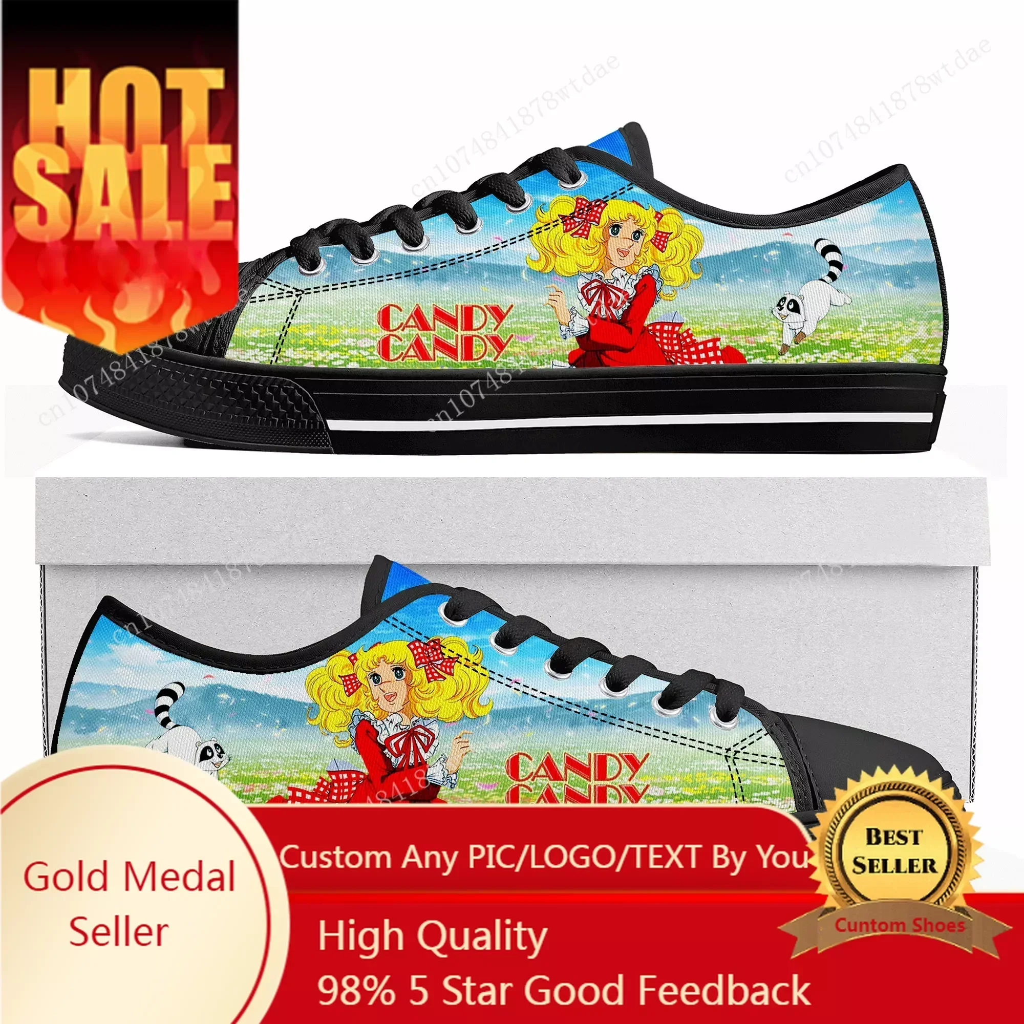 

Candy Candy Low Top Sneakers Womens Mens Teenager High Quality Canvas Sneaker Casual Classic Anime Cartoon Customize Shoes