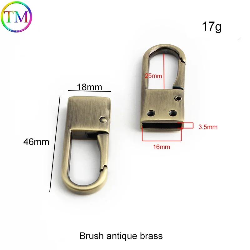 Metal Spring Cap Fecho para Saco, Bolsa Strap Connection Buckles, Bloqueio Stopper, DIY Hardware Acessórios, 46x18mm, 10 50Pcs